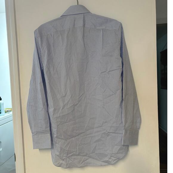 J.Crew Tailored Slim Performance Dress Shirt White Peri Blue Size 15/32 - Picture 4 of 8